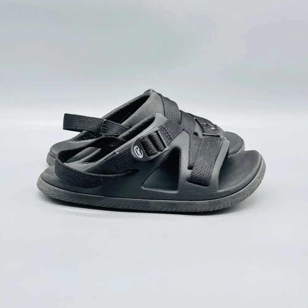 Chaco Sandals Boys 1 Black Slingback Adjustable Strap Summer Outdoor Sport Shoes